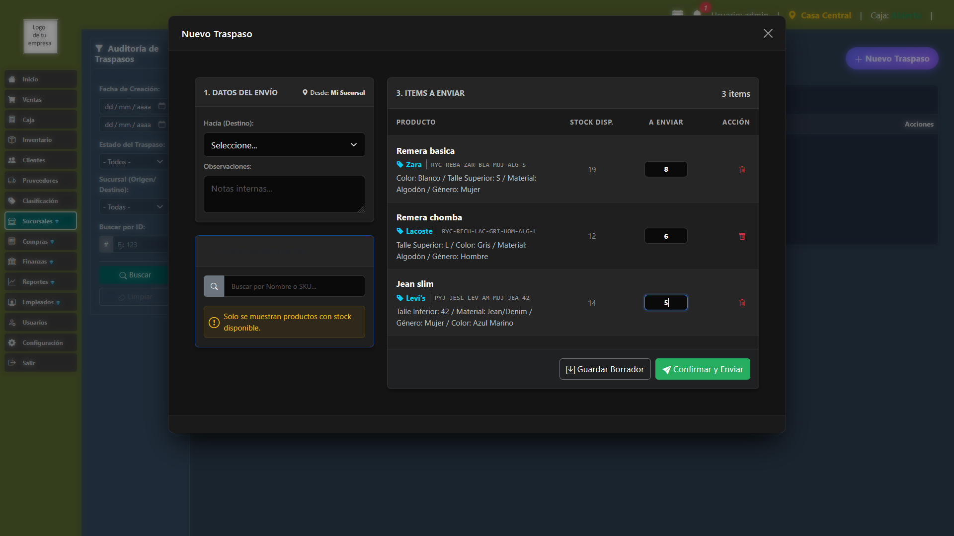 Gestión de Sucursales